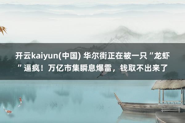 开云kaiyun(中国) 华尔街正在被一只“龙虾”逼疯！万亿市集瞬息爆雷，钱取不出来了