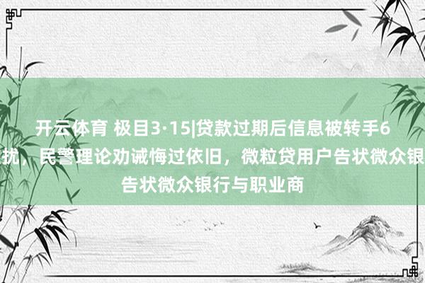 开云体育 极目3·15|贷款过期后信息被转手6次亲一又被扰，民警理论劝诫悔过依旧，微粒贷用户告状微众银行与职业商