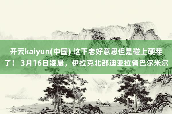 开云kaiyun(中国) 这下老好意思但是碰上硬茬了！ 3月16日凌晨，伊拉克北部迪亚拉省巴尔米尔