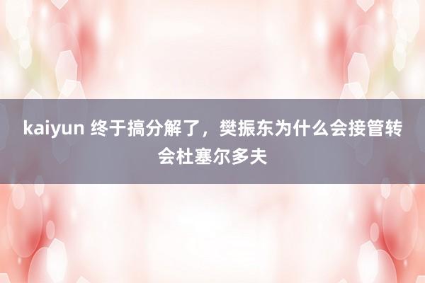 kaiyun 终于搞分解了，樊振东为什么会接管转会杜塞尔多夫