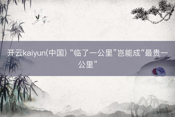 开云kaiyun(中国) “临了一公里”岂能成“最贵一公里”