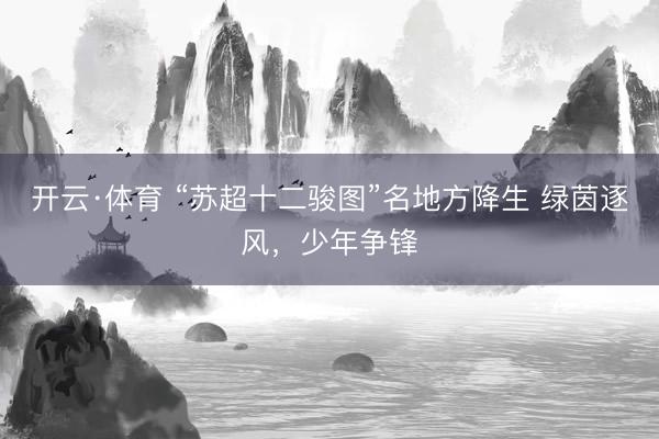 开云·体育 “苏超十二骏图”名地方降生 绿茵逐风，少年争锋