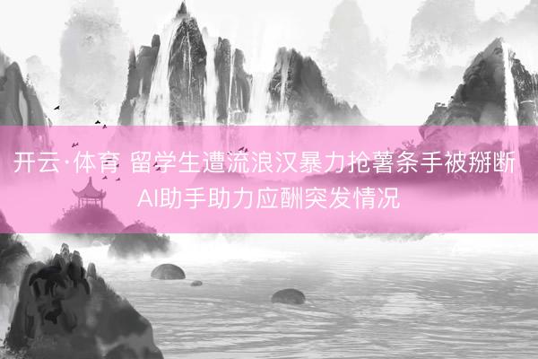 开云·体育 留学生遭流浪汉暴力抢薯条手被掰断 AI助手助力应酬突发情况