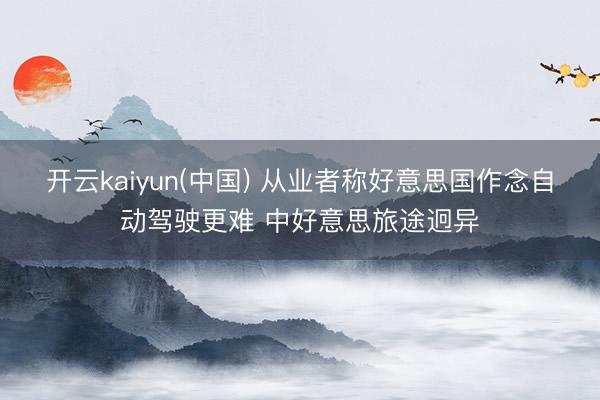 开云kaiyun(中国) 从业者称好意思国作念自动驾驶更难 中好意思旅途迥异
