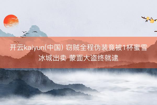 开云kaiyun(中国) 窃贼全程伪装竟被1杯蜜雪冰城出卖 蒙面大盗终就逮