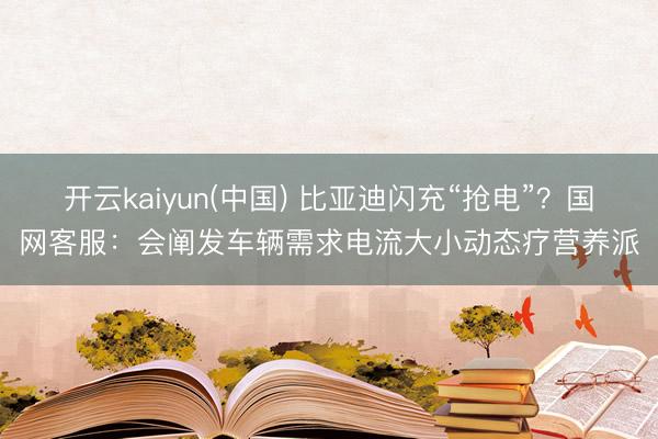 开云kaiyun(中国) 比亚迪闪充“抢电”？国网客服：会阐发车辆需求电流大小动态疗营养派