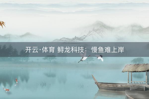 开云·体育 鲟龙科技：慢鱼难上岸