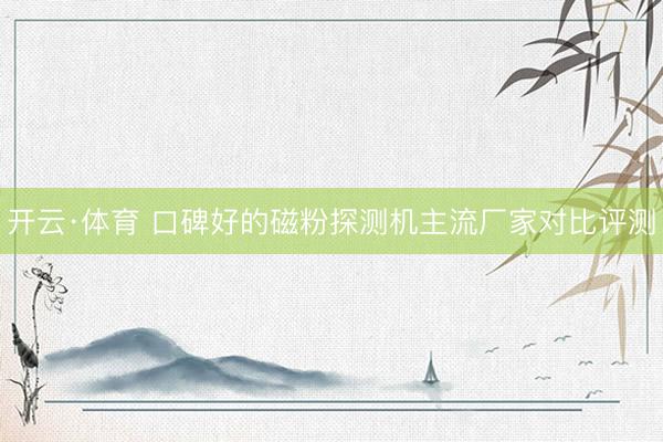 开云·体育 口碑好的磁粉探测机主流厂家对比评测