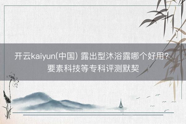 开云kaiyun(中国) 露出型沐浴露哪个好用? 要素科技等专科评测默契